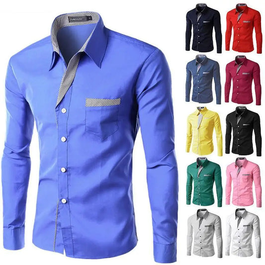 2024 Hot Sale New Fashion Camisa Masculina Long Sleeve Shirt Men Slim fit Design Formal Casual Brand Male Dress Shirt Size M-4XL