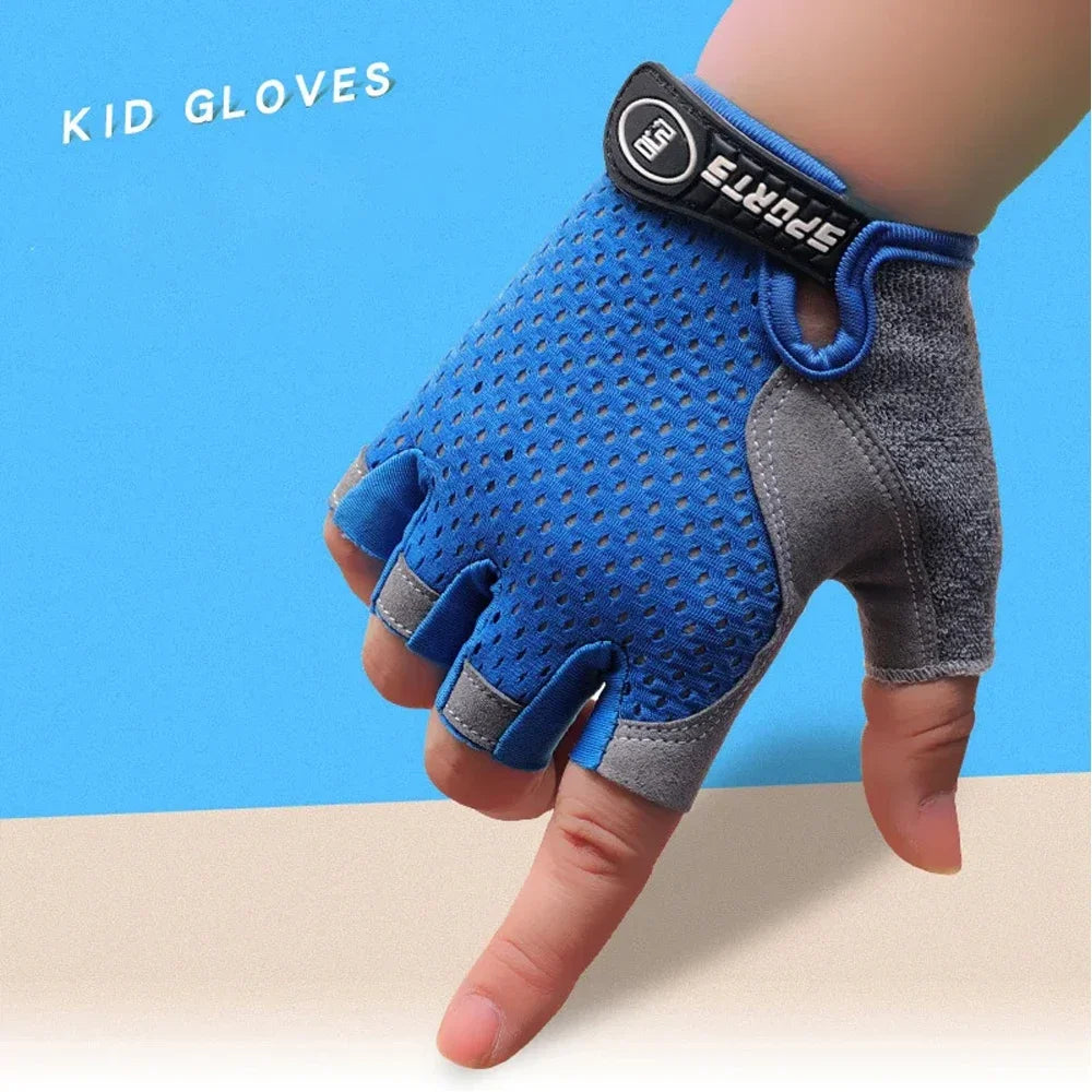 1 Pair Kids Cycling Gloves Boys Girls Half Finger Bike Gloves Children Bicycle Glove Child Sport Gloves Non Slip for Outdoor