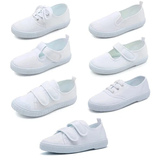 White Canvas Shoes For Baby Boys Girls Casual Shoes Children Cute Soft Sole Walking Shoes Toddler Kids Footwear