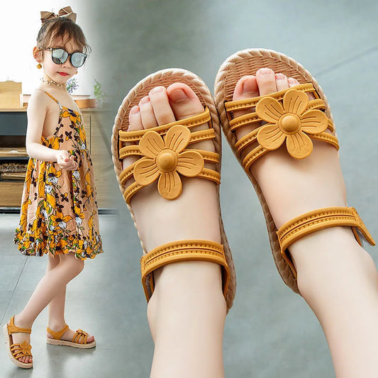 Girls' Sandals Children's Fashion Soft Sole Princess Shoes  Kids 2023 New Summer Sandals Flat School Shoes Baby Girls Shoes아이샌들
