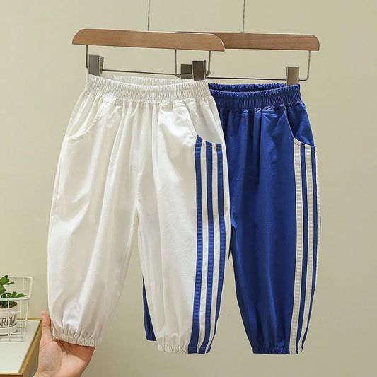 2024 Summer Girls Boys Sports Long Pant Baby Kids Children Thin Trousers Two Colors