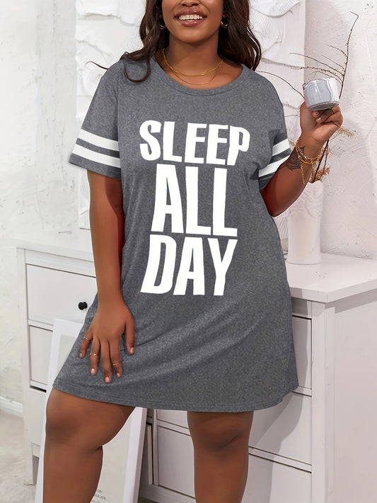 Sleep All Day Printed Women's Nightgowns High Stretch Comfortable Pajamas Women's Summer Home Dress Plus Size Halter Dress