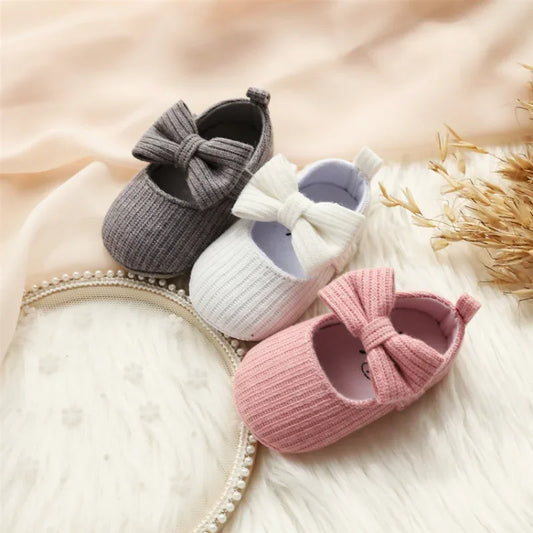 0-1 Years Old Wool Girl Baby Shoes Soft-soled Princess Baby Shoes Comfortable Bow Toddler Shoe Cute and Stylish