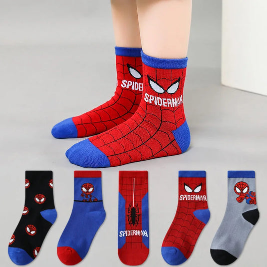 Disney Baby Socks Spiderman Cartoon Anime Hero Cotton Boys Tube Socks Children Autumn Winter Kids Socks Random 1pair