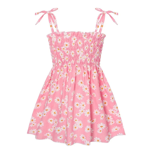 Baby Girl Summer Cotton Dress Children Fashion Dress Thin Girl Style Halter Skirt Children's Floral Skirt